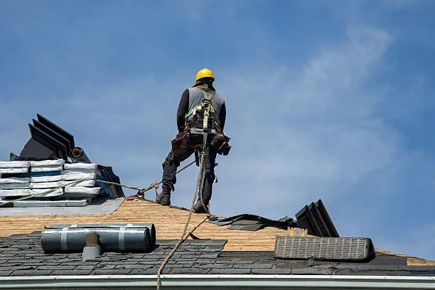 Professional Gutter Installation technician working in Pearland, TX
